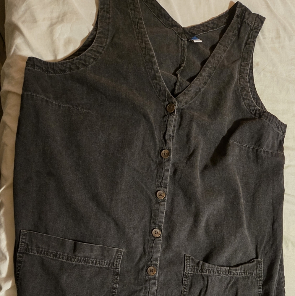 Old Navy Sleeveless Button-Down Dress - Dark Gray